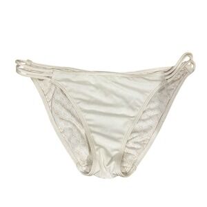 Victorias‎ Secret White Shimmer Triple Strap Bikini Bottom Large 19601725